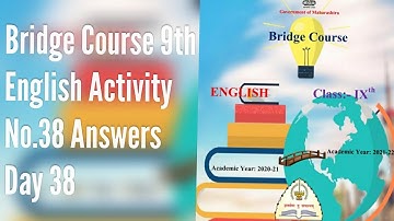 Bridge Course 9th English | Activity No.38 Answers | Day 38 | Bridge Course 9th Standard |