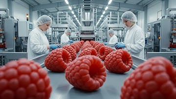 Inside the Modern Raspberry Factory: From Field to Dessert | Full Production Process