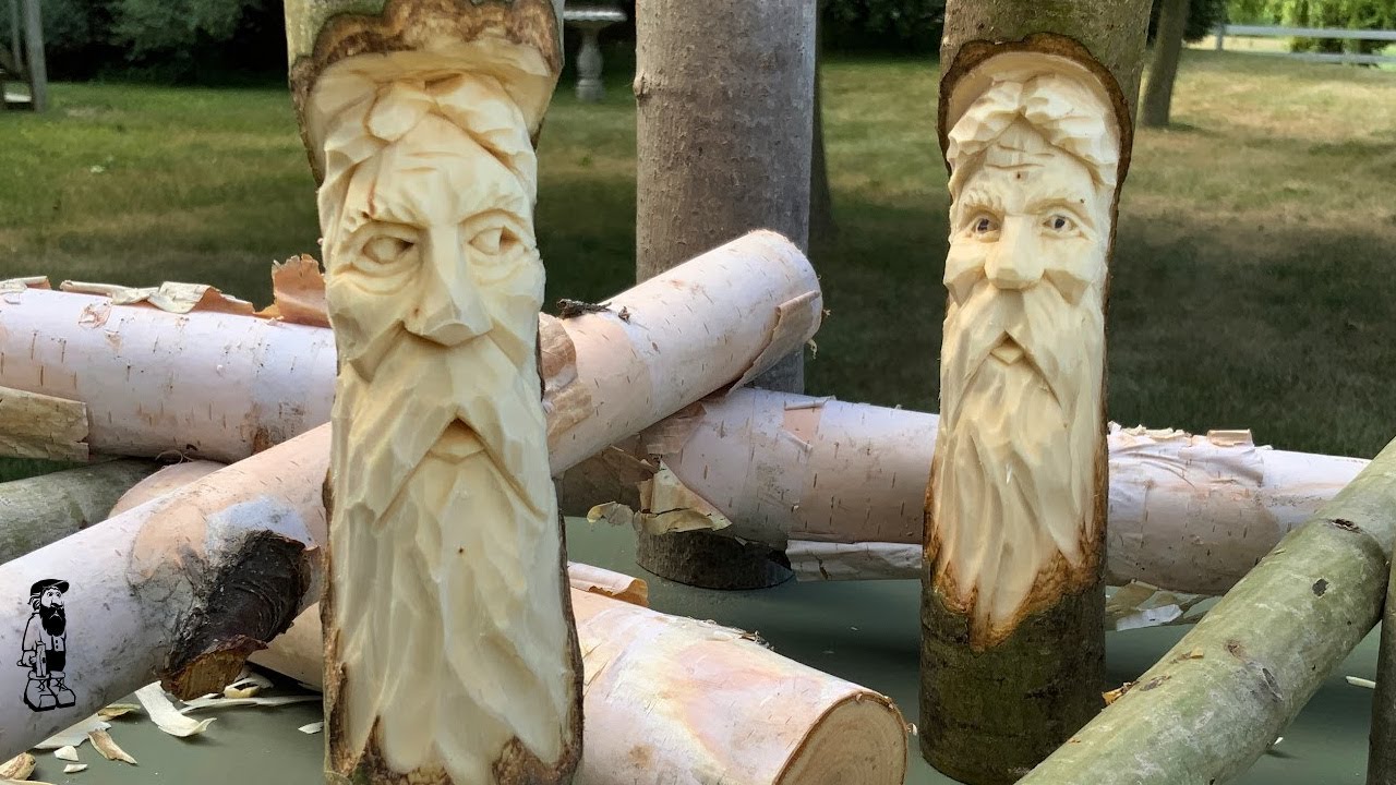Carve a Woodspirit in a Stick Hand Tool Tutorial YouTube