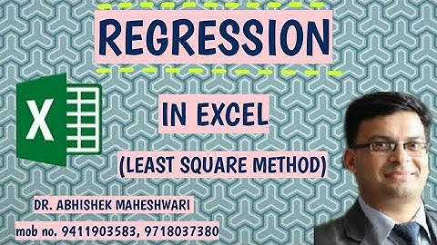 Regression Analysis in Excel I Dr Abhishek Maheshwari