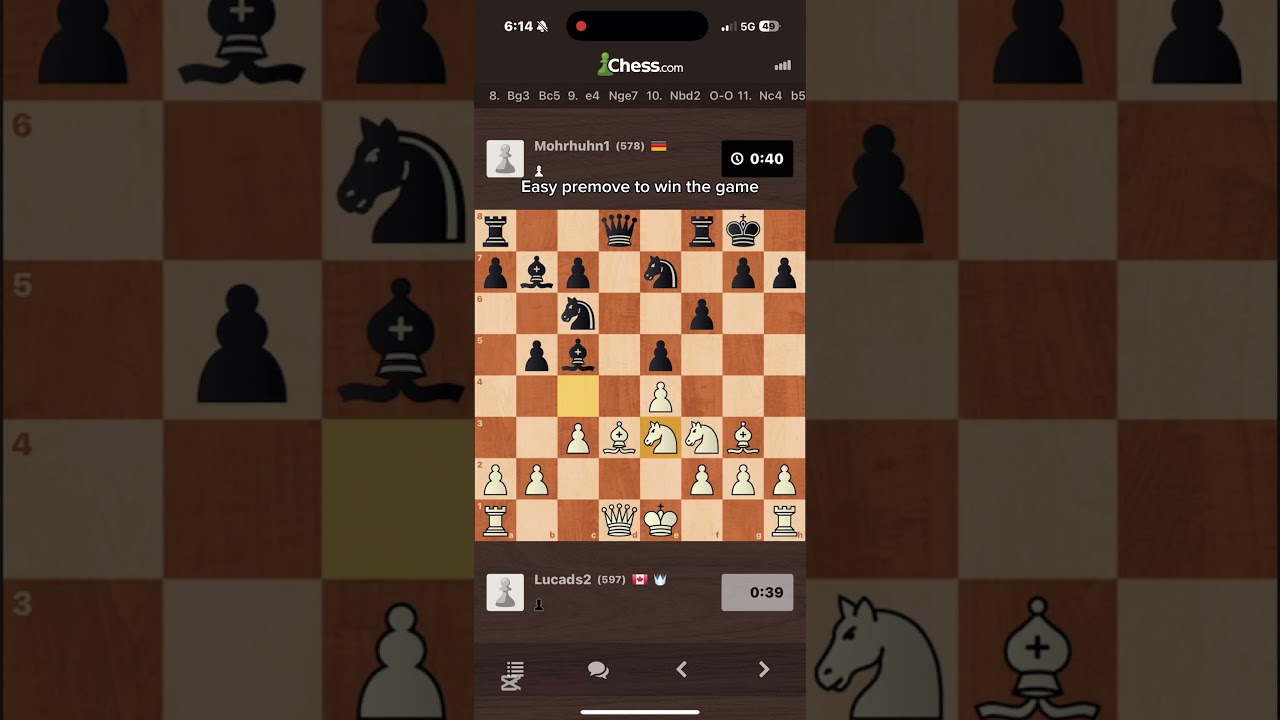 Easy Premove to win the game! Follow for more 