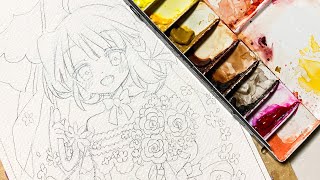 【ライブ配信】ホルベイン透明水彩でアナログ作業