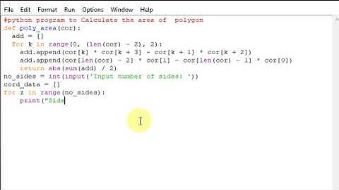 python program to Calculate the area of  polygon