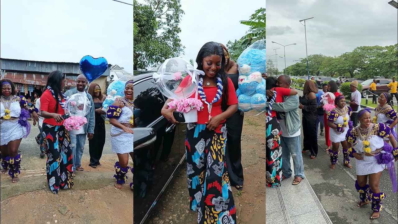 Congratulations to me as I welcome my wife back home in a grand style Welcome back home my love