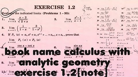 calculus with Analytic geometry #exercise 1.2 #notes #limitet #problems