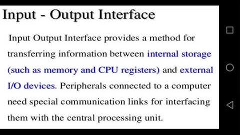 I/O Interface and Synchronous and Asynchronous Data Transfer