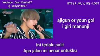 LOST - BTS (J, JM, V ,JK) (Lirik musik  terjemahan indo) dyunita97