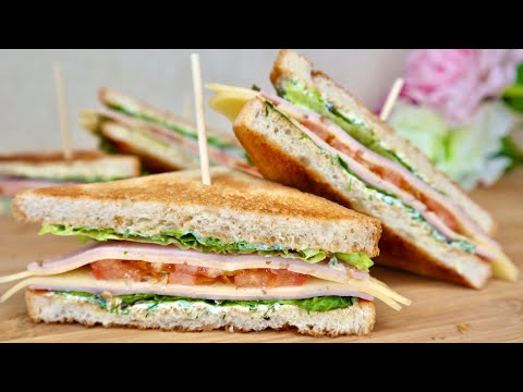 Видео рецепт Сэндвич с ветчиной
