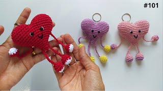 bambolino heart crochet keychain  perfect gift for mother's day! (subtitled)