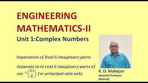 Engineering Mathematics II I Unit 1: Complex Numbers I Topic: Inverse Hyperbolic Functions –Part V