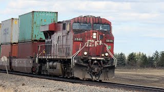 VERY FAST!!  CP Train 100 eastbound Brooks Subdivision @ Mile 159.62 CP ES44AC 8846 - May 14, 2022