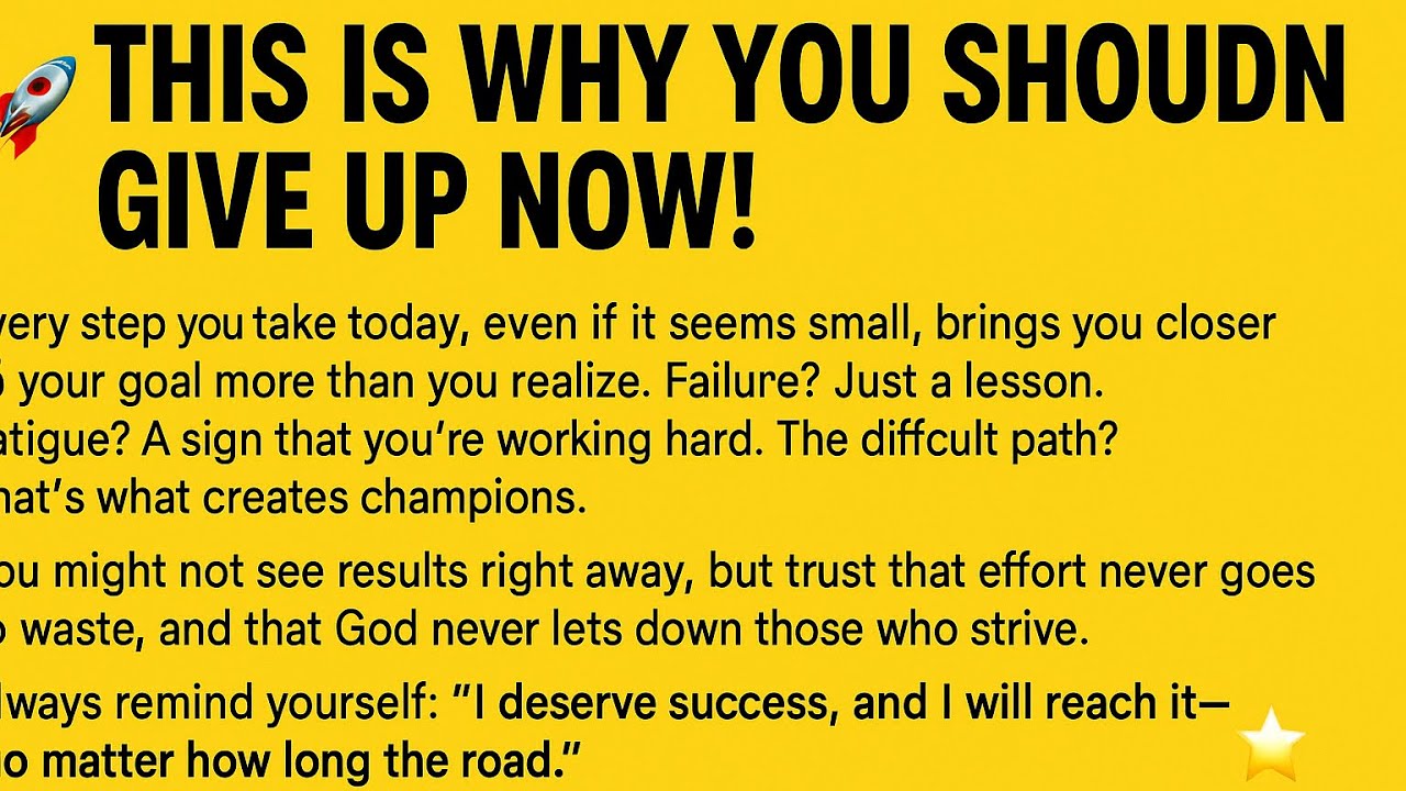 This is Why You Shouldn’t Give Up Now! - YouTube