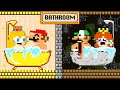 Mario and luigi challenge poor vs rich bathroom  super mario bros animation