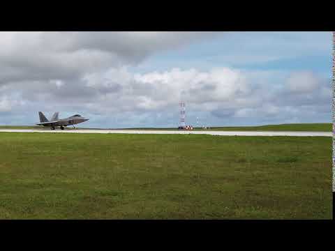F-22 Raptor Stealth Fighters Takeoff During Valiant Shield 2020 | Andersen Air Force Base, Guam