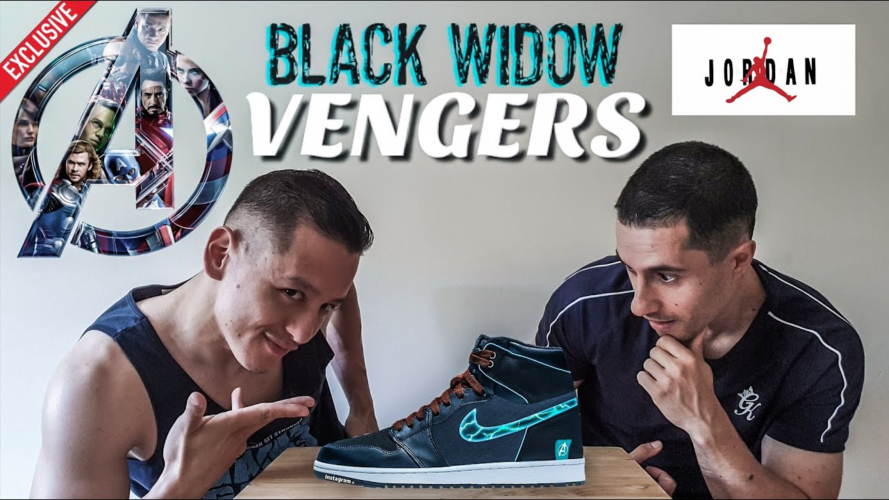 AIR JORDAN FAN MADE Black Widow Avengers Edition | UNBOXING Sneaker review - YouTube