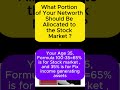 What portion of your net worth should be allocated to the stock market?#Sensex #Nifty50