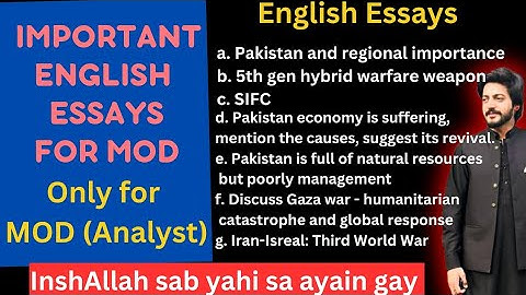 MOD Analyst Essay Topics 2025 | Descriptive Test Essay Preparation Guide | CSSTROLOGY