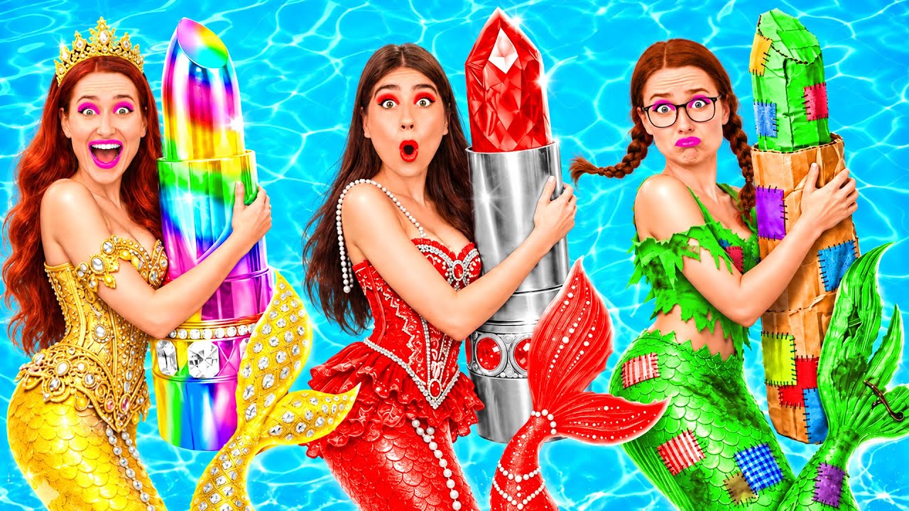 Rich vs Broke vs Giga Rich Mermaid | Funny Situations