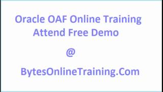 Oracle OAF Online Training