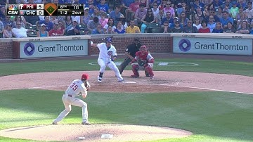 PHI@CHC: Hamels takes his no-hit bid into the 9th