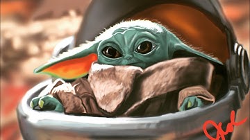 Grogu Procreate TIMELAPSE -