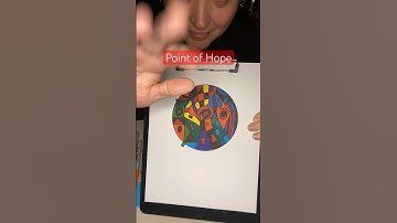 Art Time-Lapse, "Point of Hope" 🔴 🎨 Visual ASMR, Sharpie Marker Mandala, Drawing with Crystals