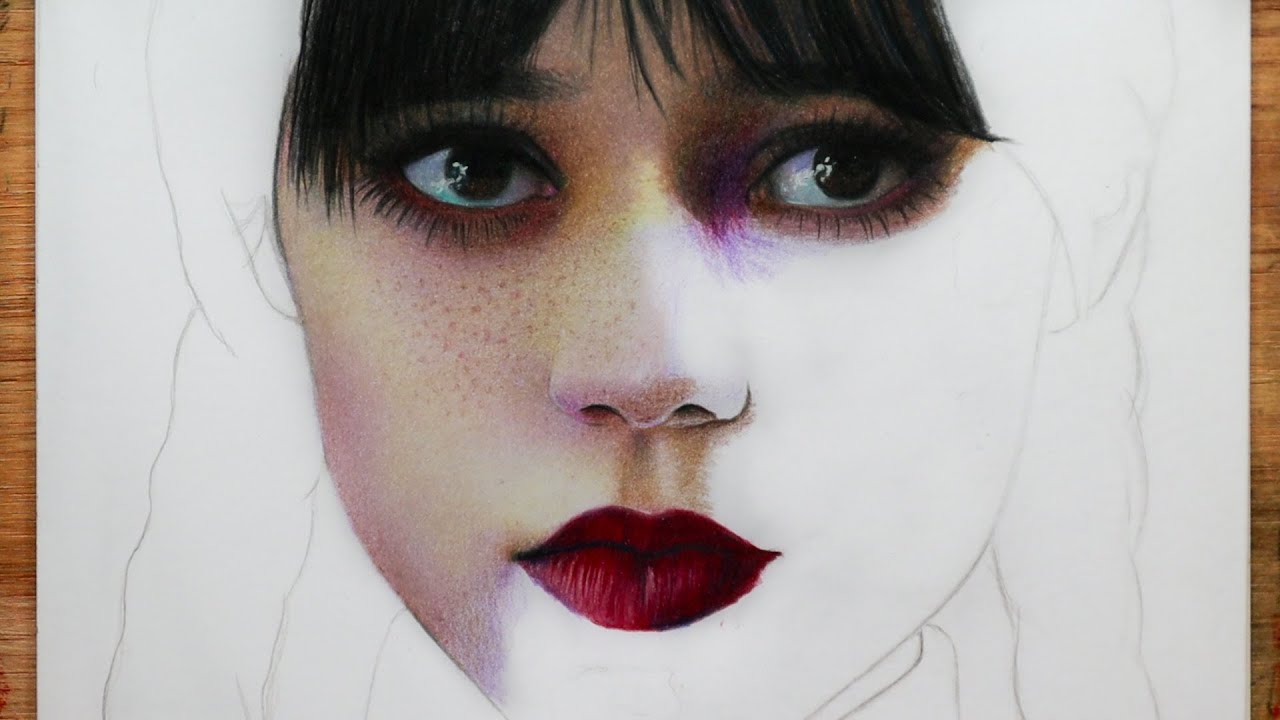 Merlina con lápices de colores TIEMPO REAL - Set de 36 colores