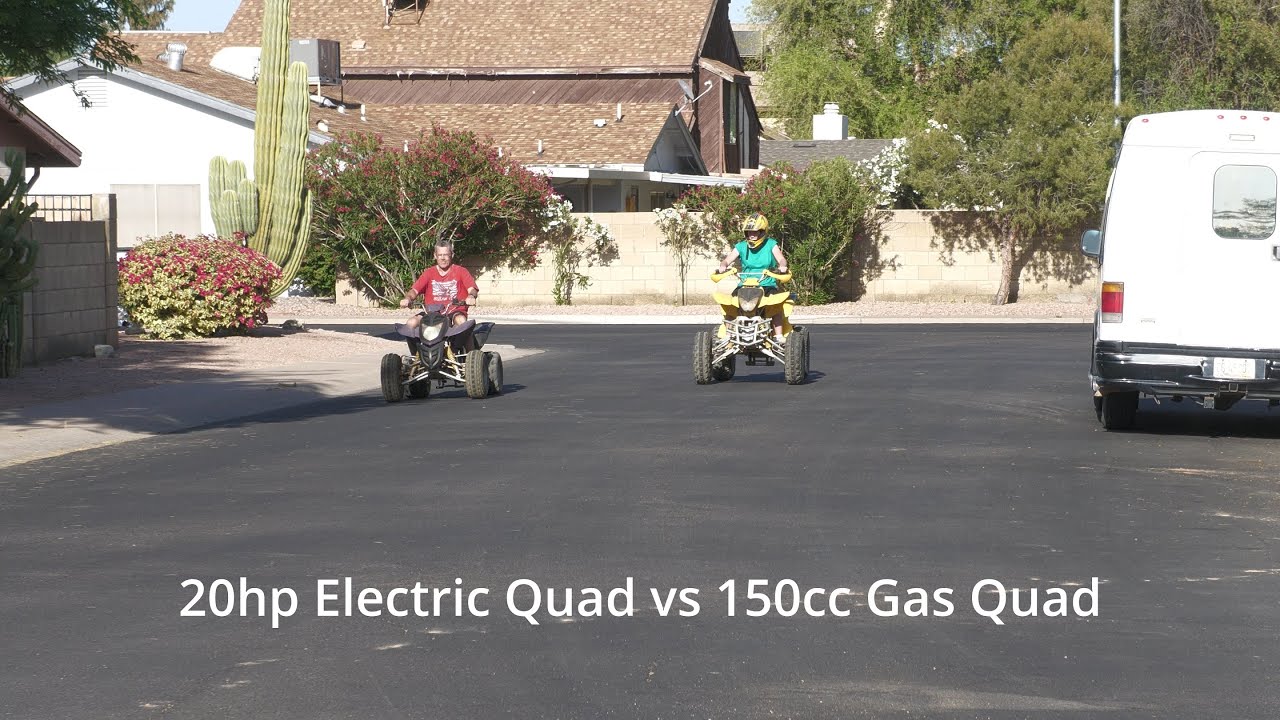 20 HP Electric Quad vs 150cc Gas Quad Performance Comparison YouTube