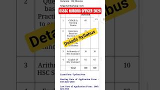 OSSSC NURSING OFFICER syllabus//nursing officer recruitment 2026#osssc #nursingofficeronline