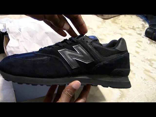 New Balance 574 Classic "Triple Black" Review + On Foot - YouTube