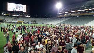 Fans Leaving the Field after ASU Upsets Oregon