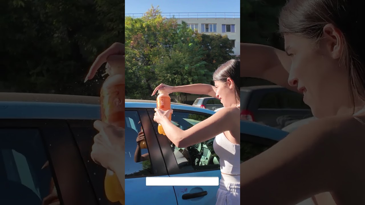 @LuisaChiritoiu I-A DAT CU SUC PE MASINA LUI @BestNoris ! Ce a urmat, vedeti pe vlog! #prank #fire #humor