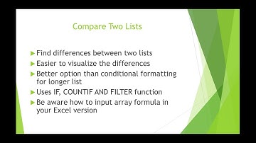 Compare Lists in MS Excel or Google Sheets Using If, Countif, and Filter function