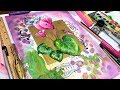 Gold Ink & Watercolor! Let's Paint a Mixed Media Cyclamen!