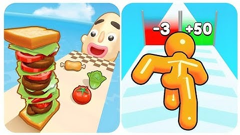 SANDWICHE Run Vs Tall Man Run Max Level Gameplay iOS, Gameplay