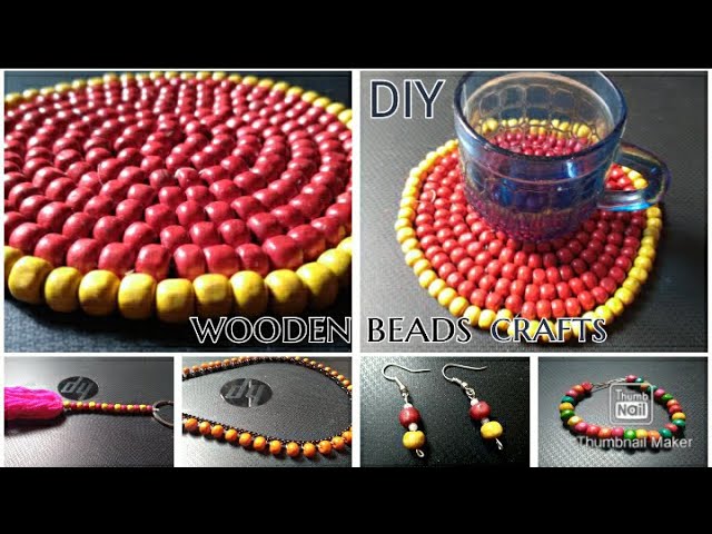 Wooden beads crafts idea /DIY/wonderful looking/Simple and very easy making  using wooden beads 