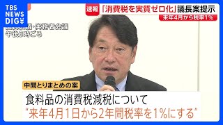 食料品の消費税「来年4月から1%」、給付と合わせて「実質ゼロ化」の議長案提示 “所得連動給付”で中低所得の現役世代手厚く|TBS NEWS DIG|TBS NEWS DIG Powered by JNN