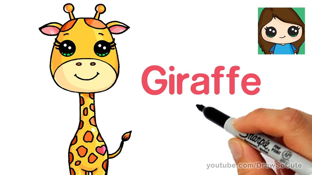 How To Draw A Cartoon Giraffe Easy April Youtube