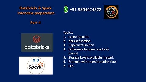 4. Cache vs Persist | Spark Tutorial | Deep Dive | Interview Question |Performance Tuning|8904424822