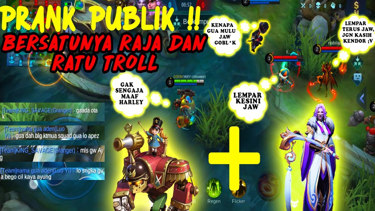 Tim Trol Berulah Prank publik Jawhead + Luo Yi Bersatu - Mobile legends