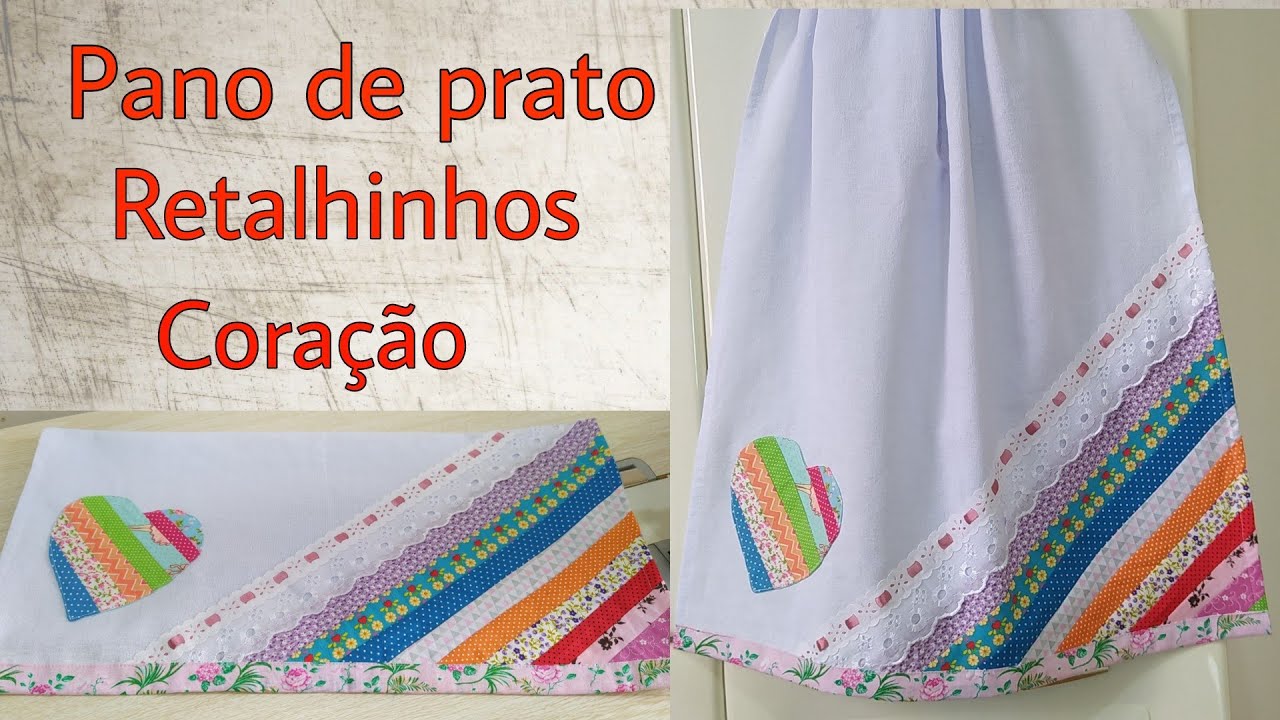 Como Fiz Esse Barrado Com Retalhos Pequenos no Pano de Prato #costuracriativa