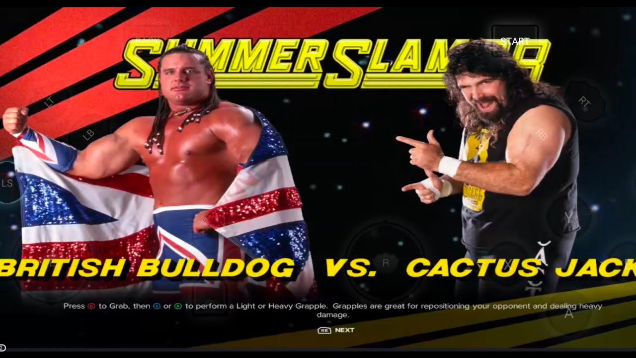 WWE 2K23 British BullDog VS Cactus Jack Summer Slam 1988 Arena wwe2k23 wwe-2k23-british-bulldog-vs-cactus-jack-summer-slam-1988-arena-wwe2k23