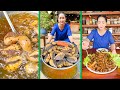 Fry snail and cook curry recipe so yummy  cooking with sros
