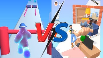 Blob Runner 3D Vs Muscle Rush All Levels Gameplay Android iOS Walkthrough 3DG163