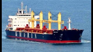Bulk Carrier Ships Cargo Transported through Bosphorus Strait In Istanbul