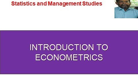 INTRODUCTION TO ECONOMETRICS#LearnSTATISTICS with Venugopalan.P.K
