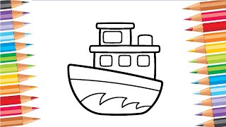 Vẽ và tô màu con tàu P2 | How to Draw and Color a Ship P2 (Vẽ và Tô)