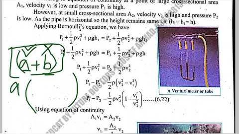 XI Physics | Chap#6 | Lecture#16 | Venturi Relation and Venturimeter | Balochistan Board