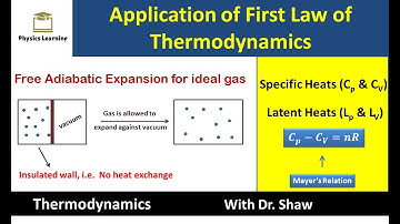 free expansion of ideal gas | specific heat capacity | Cp -Cv = R | Mayer