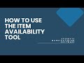 7. How to use the Item Availability Tool in Xperdyte Manufacturing Software